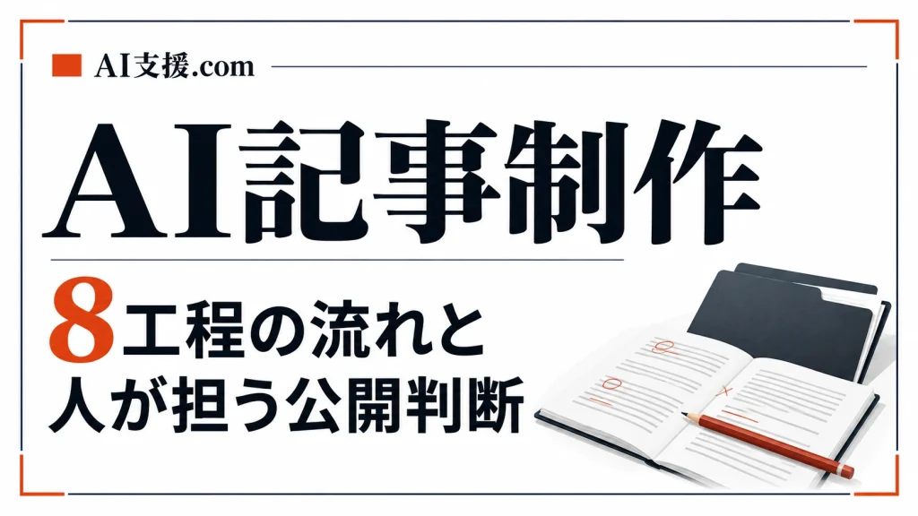 AIが書いた記事を人が確かめる仕組み｜企画から公開までの8工程と失敗6件