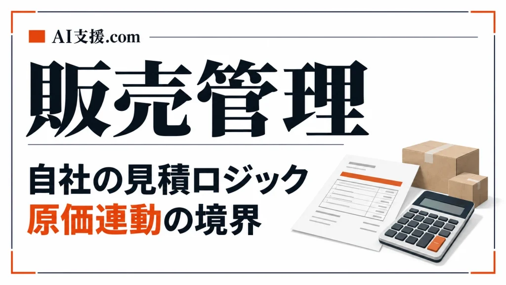 楽楽販売・boardと自社の見積ロジック｜販売管理の原価連動と案件別の粗利