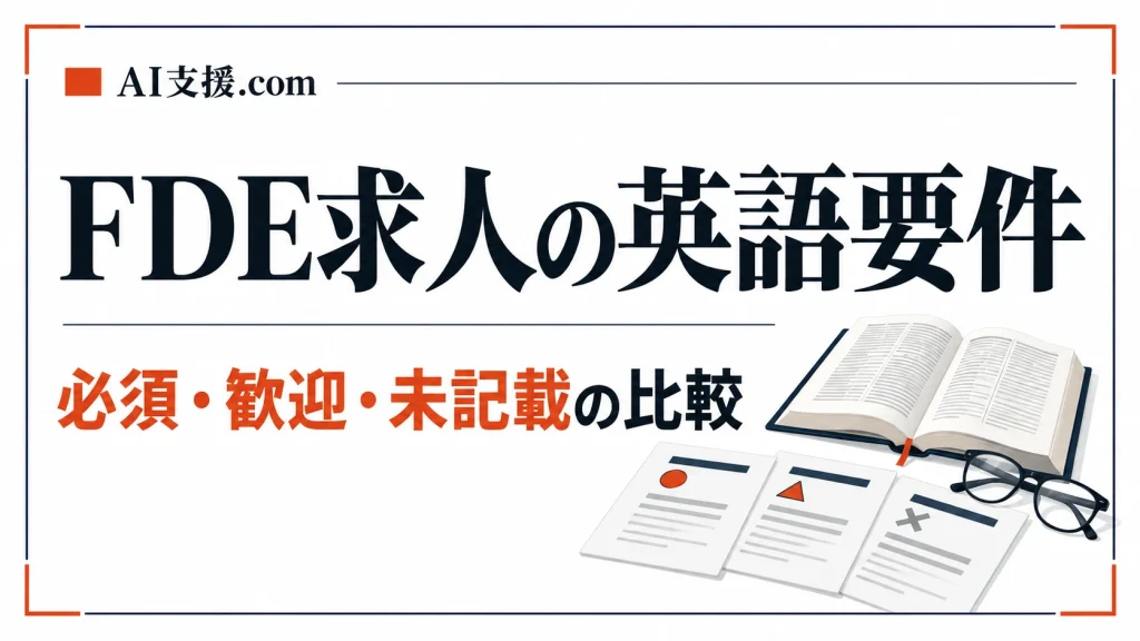FDE求人の英語要件はどう違うか：必須・歓迎・未記載の比較