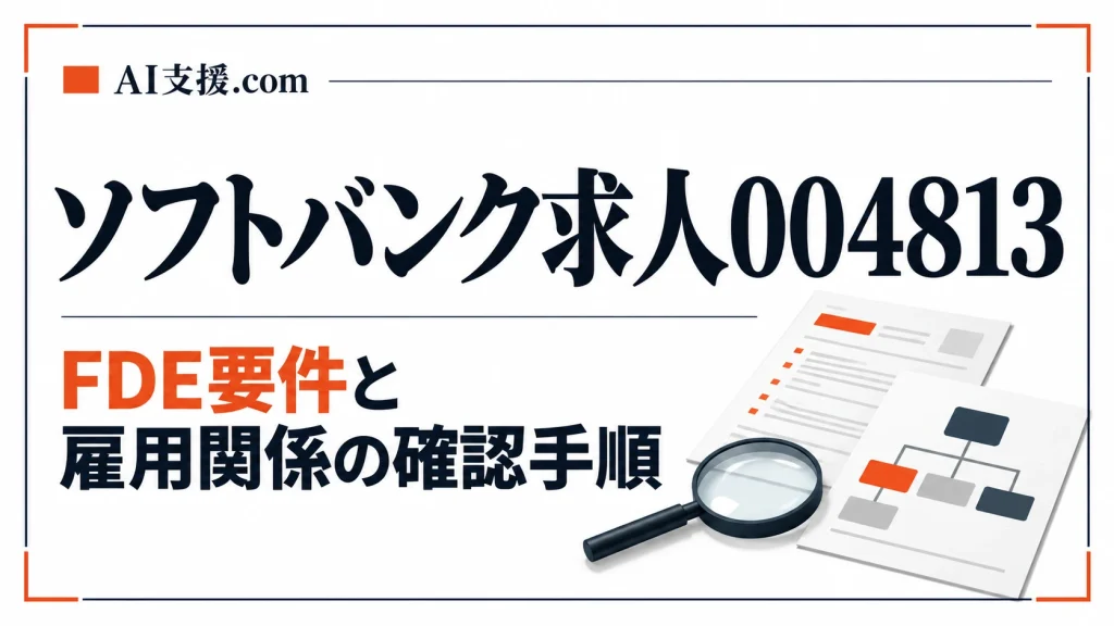 ソフトバンク求人004813のFDE要件と雇用関係の確認手順